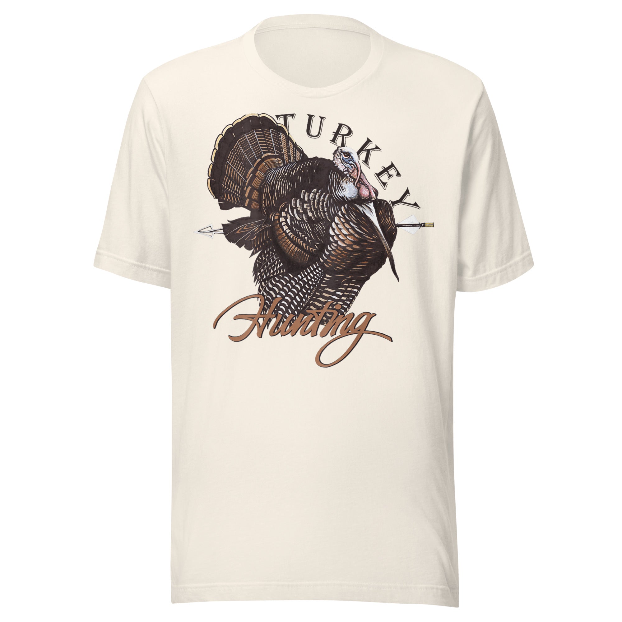 Bow hunter turkey shirt in vintage white, archery hunting apparel, soft cotton blend perfect as hunting gift