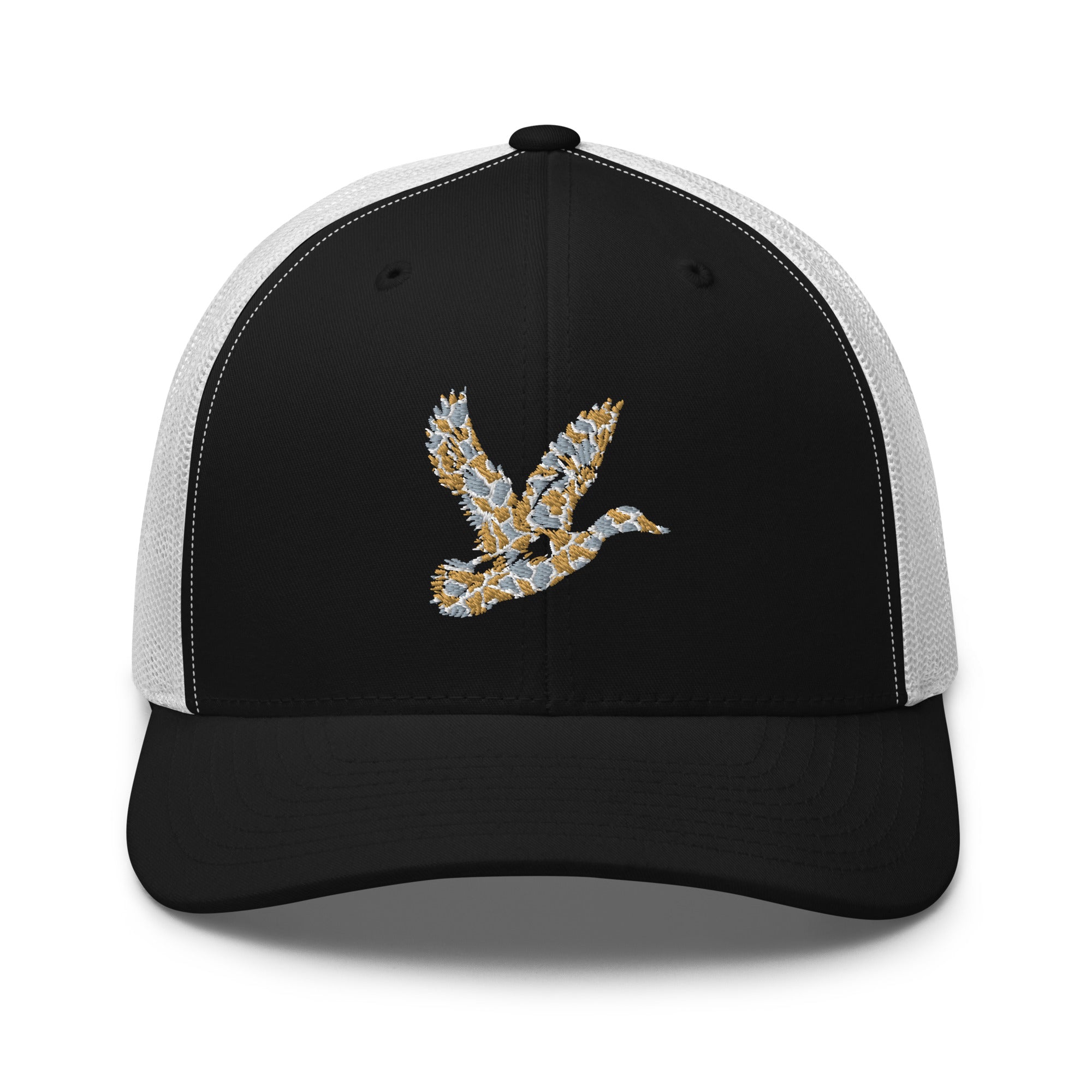 Duck Hunting camo trucker hat in black/white, premium outdoor hunting cap